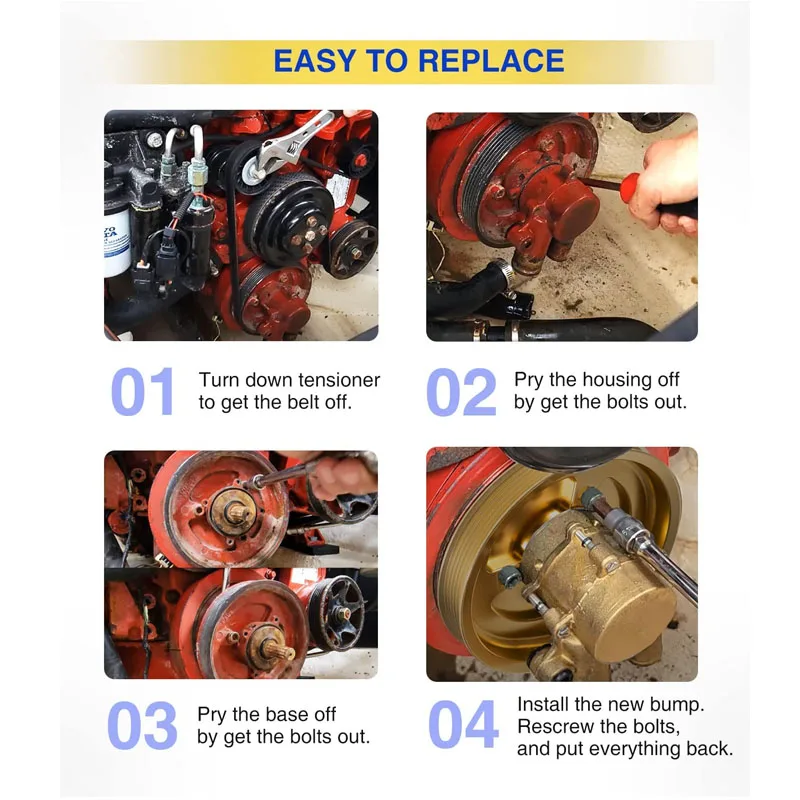 For Volvo Penta Raw Water Sea Impeller Pump 21212799, 3812519 4.3 5.0 5.7 V8 V6 Marine Boat Outboard Motors