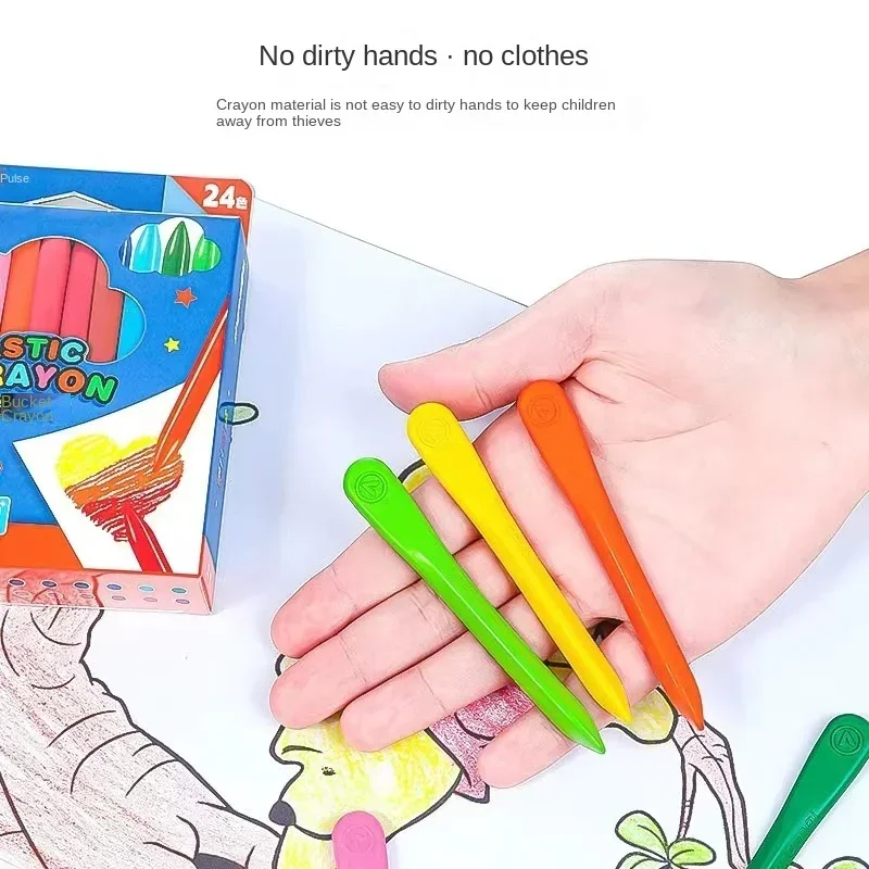 12/18/24 Colors Dual-head Pastel Colorful Crayons Triangular Crayon Set Washable and Erasable Crayon Durable Graffiti Oil Stick - 5
