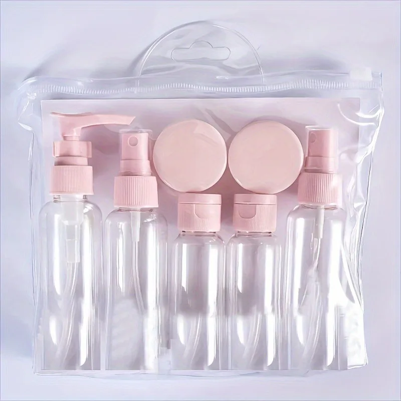 Toureal 14 Pezz Bottigliette da Viaggio Set per Aereo (Max.100ml), Boccette Contenitori Liquidi per Cosmetici - Kit de Porta Flaconi (Trasparente