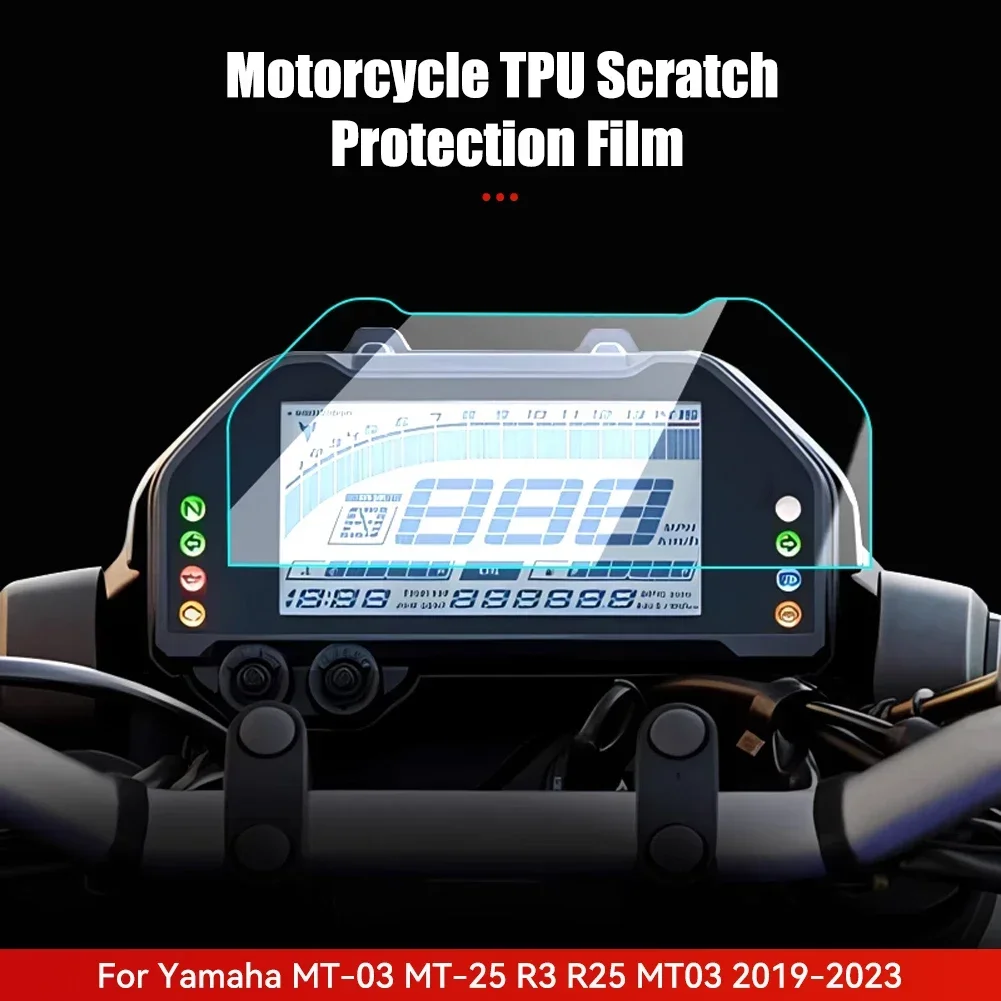 TPU Motorcycle Cluster Scratch Protection Film Screen Protection With Cloth Squeegee For Yamaha MT-03 MT-25 R3 R25 MT03 -23