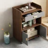 Small Apartment Oven Microwave Cabinet Modern Storage Dining Room Sideboard Sliding Wheel Kitchen Cabinets Drawers Organizer 4