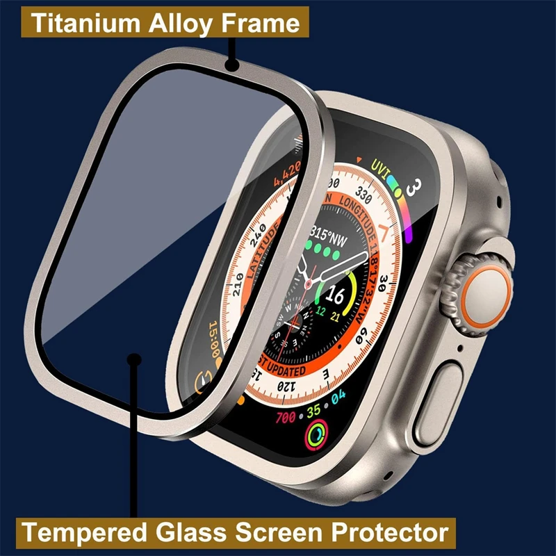 2PCS Premium Aluminum Alloy Case with Tempered Glass Anti-Scratch Screen Protector