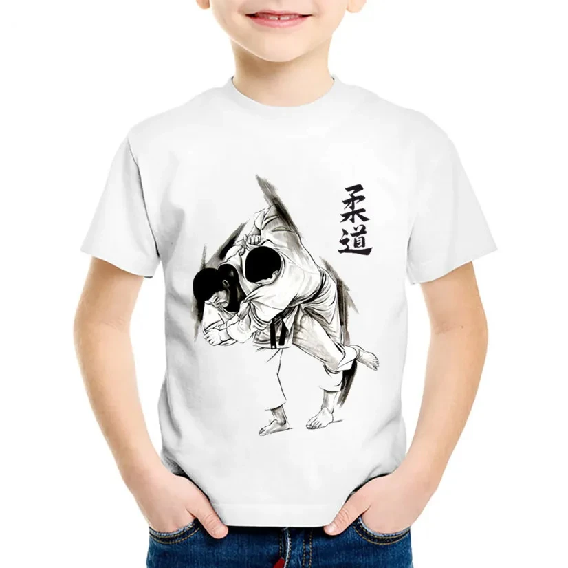 Children's Clothing Boys Tshirt Short Sleeve Tops Girl T-Shirt Casual Judo Print O-Neck Fashion Kids Summer Clothes Boy Clothes 5