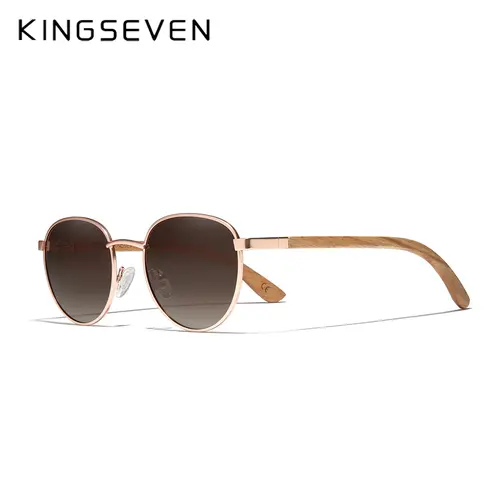 KINGSEVEN Sunglasses For Men UV400 Polarized Women’s  Eyeglass Frame Natural Wood Fashion Sun Glasses  Protection Eyewear - Image 5