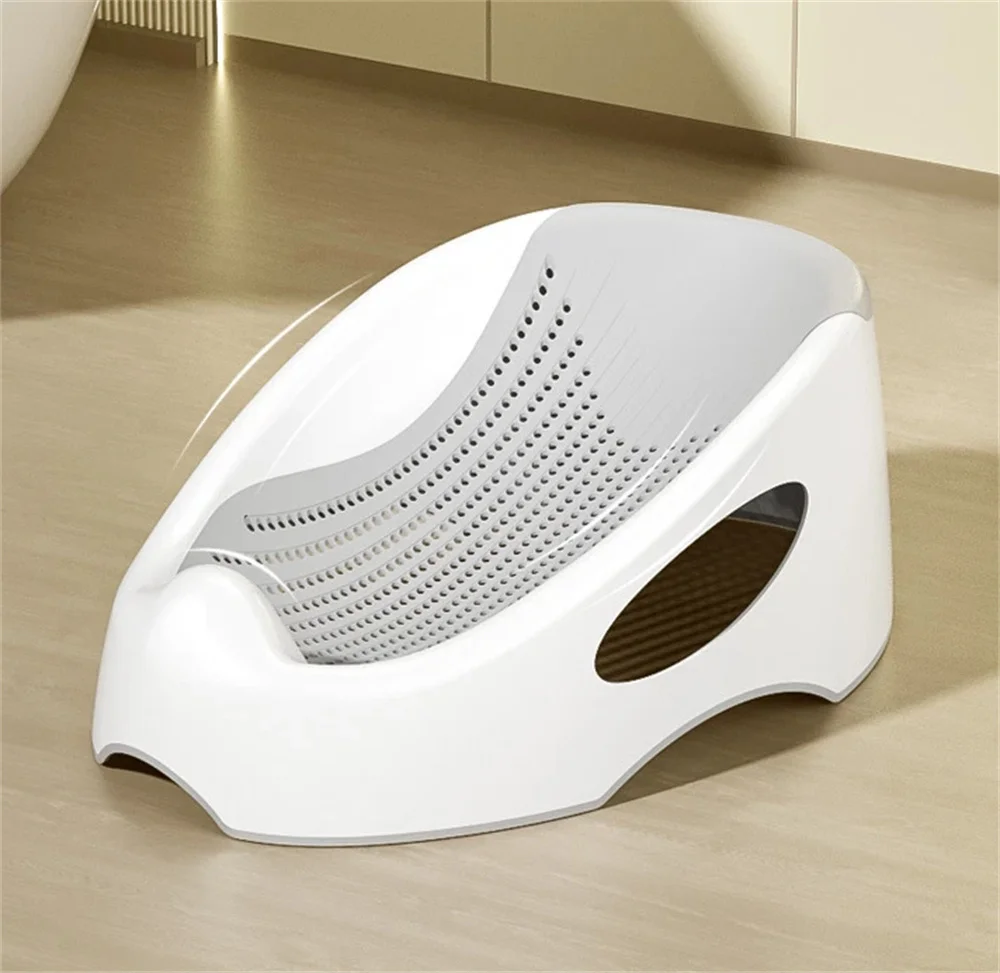 Soft Touch Baby Bath Tub Silicone Mesh Support Non Slip Base Newborn Foot Bath Bucket Bathroom Grey UK: 3 - 5 Days Free Delivery UK