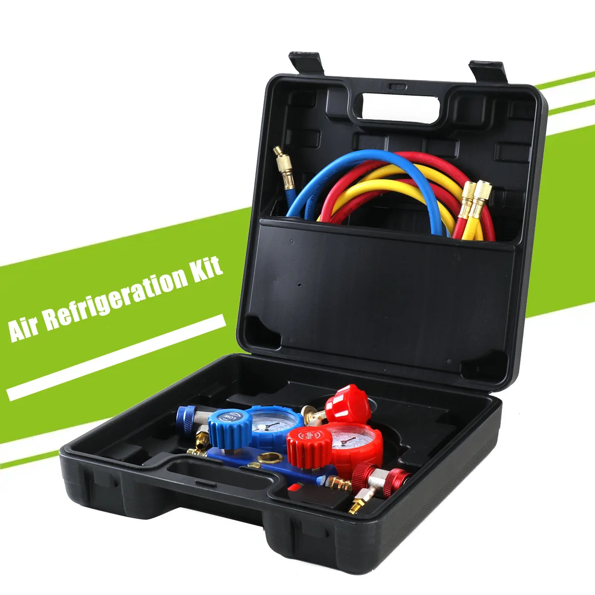 

Набор инструментов для кондиционера воздуха R134A A/C, диагностический инструмент для отопления и кондиционирования воздуха, инструмент для бесплатной зарядки и длина шланга 5 футов