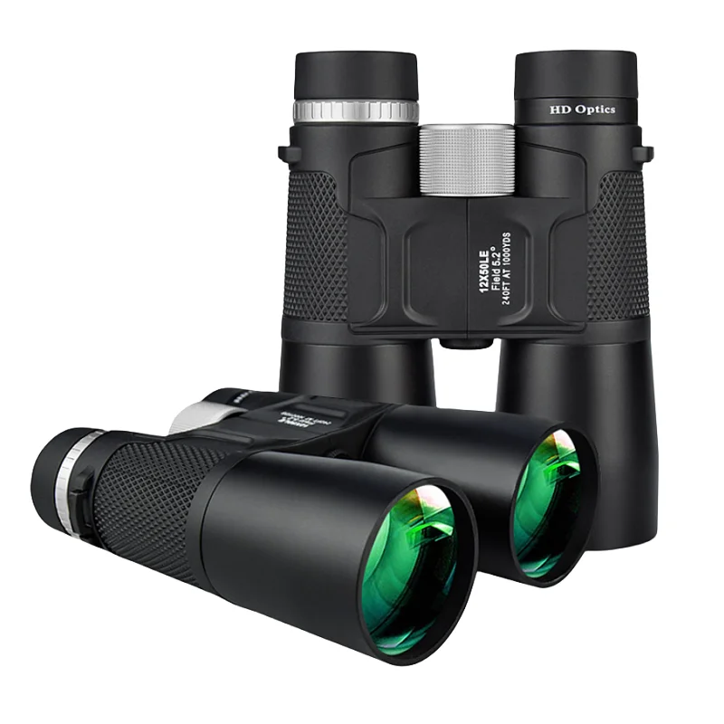전문 사냥 쌍안경, 고화질 및 고출력 야외 하이킹 야외 작업 도구, 수명 방수, 12x50