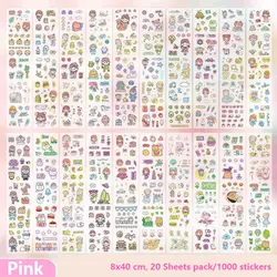 Kawaii Aesthetic Cute Waterproof Stickers for Scrapbooking and School Supplies (Pink series)