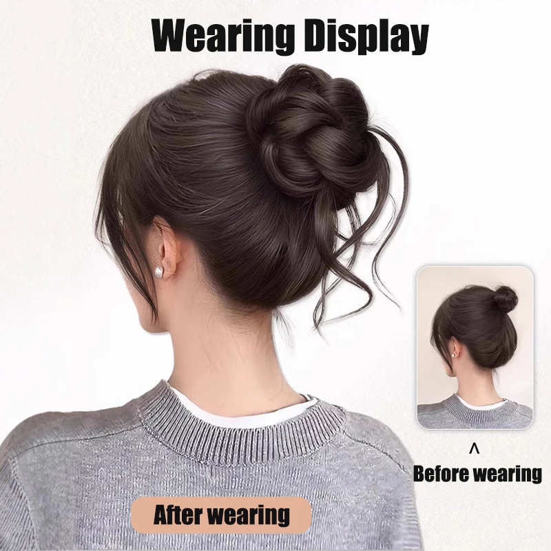 Dragon Beard Maruko Head Wig Grip Clip Simulation Hair Wig High Skull Top Flower Bud Head Wig