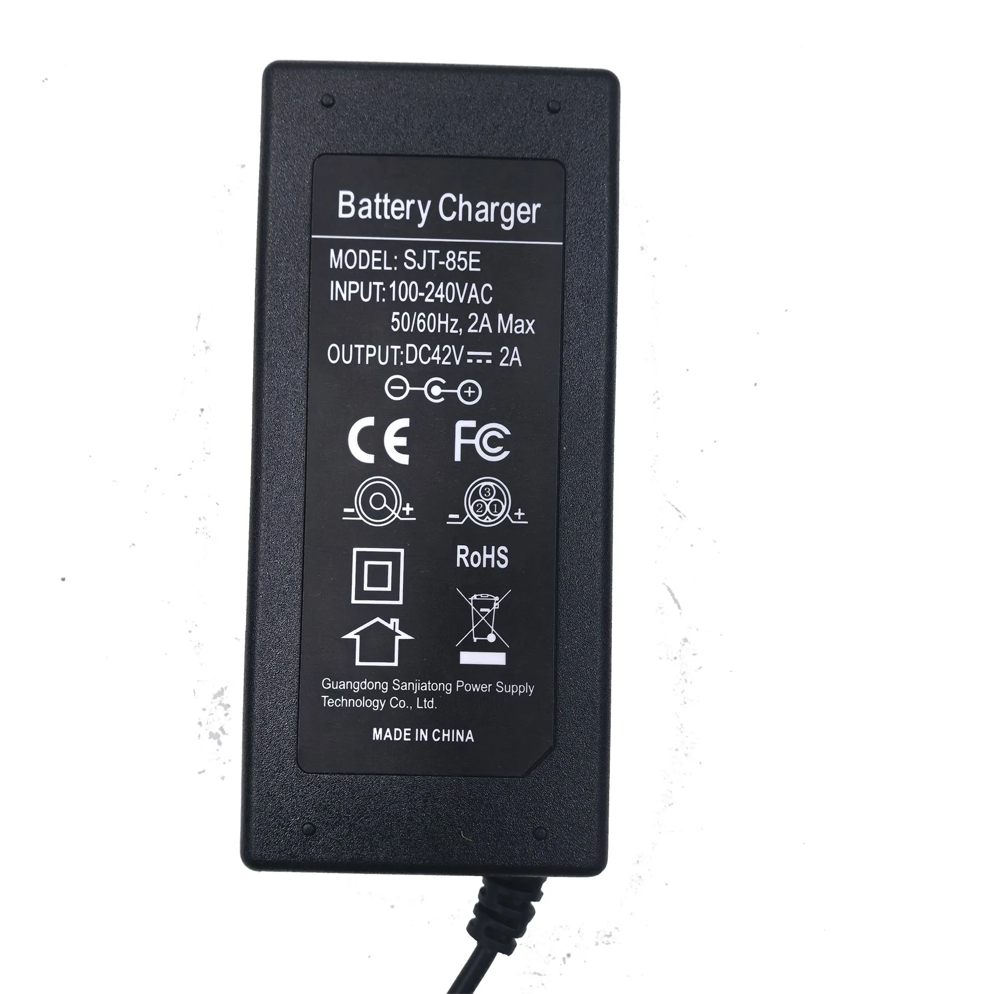 42V 2A charger for 36v 10S 18650 battery pack with RCA8MM Connector