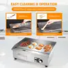 Griddle 22" 3000W Flat Top Grill Countertop Griddle Stainless Steel Teppanyaki Grill w/Iron Cooking Plate for Restaurant Kitchen 5