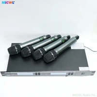 MiCWL E965-G4 système de Microphone sans fil portatif à 4 canaux 4 Microphones de karaoké DJ de scène dynamique cardioïde 6