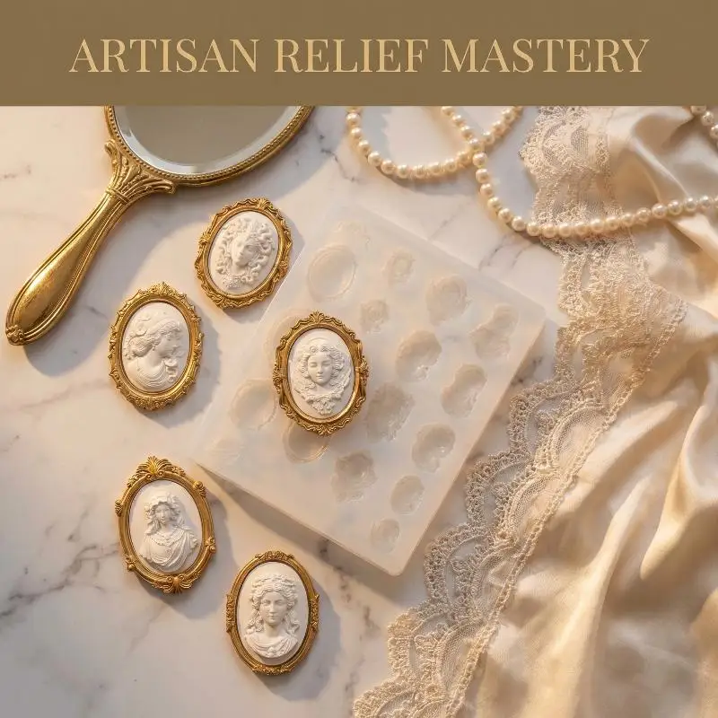 유럽풍 석고 조각상 네일 몰드 3D 실리콘 디자인 몰드 DIY 네일아트용 재사용 가능 매니큐어 도구 가정 또는 살롱 장