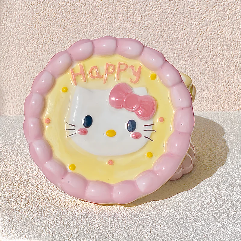 New Hello Kitty Cute Sanrio Ceramic Cake Storage Can Con Cambio Per Anime Desktop Decoration Cosmetics For Girls Toys Gifts