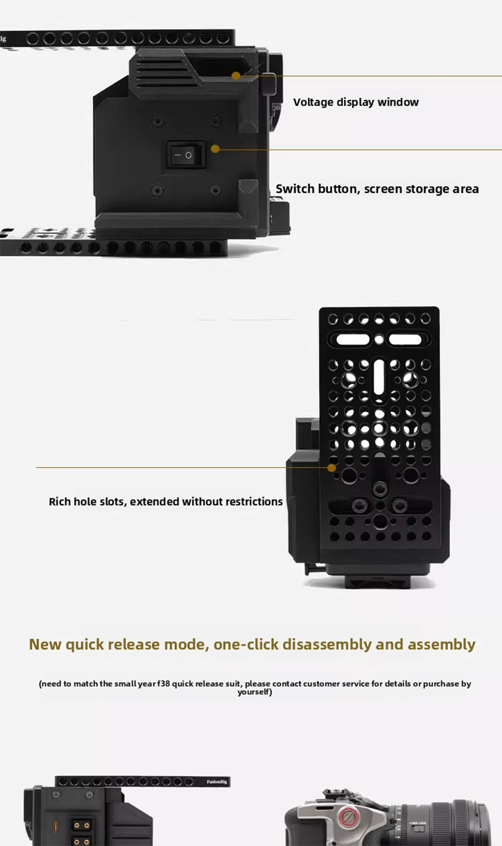 FusionRig Kamerakäfig-Erweiterungsmodul für Sony FX3 FX30 Kameras – Detail 4