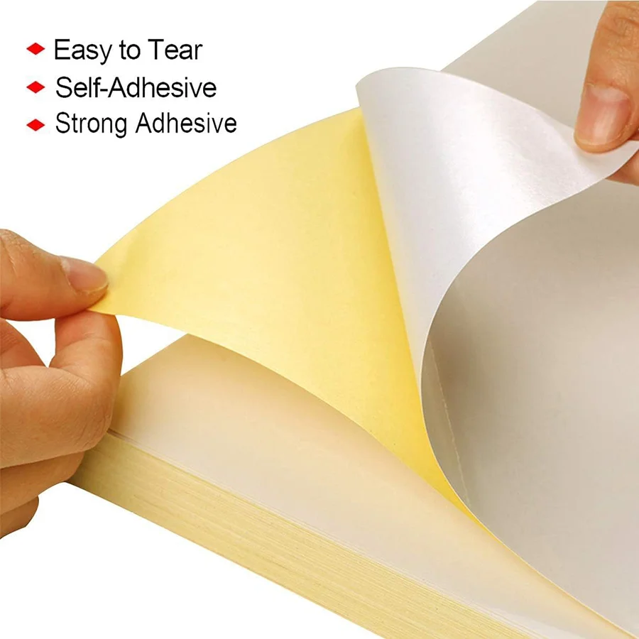 50 hojas de pegatinas brillantes y papel autoadhesivo A4, pegatinas impresas - pegatinas autoadhesivas, blanco brillante