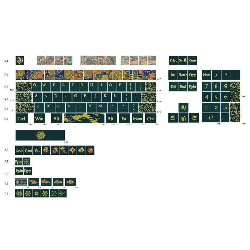 Echome-estilo Chinês Tema Keycap Grupo Pbt Dye Subbed Cereja Perfil Cap Teclado Anime para Teclado Mecânico - Imagem 5