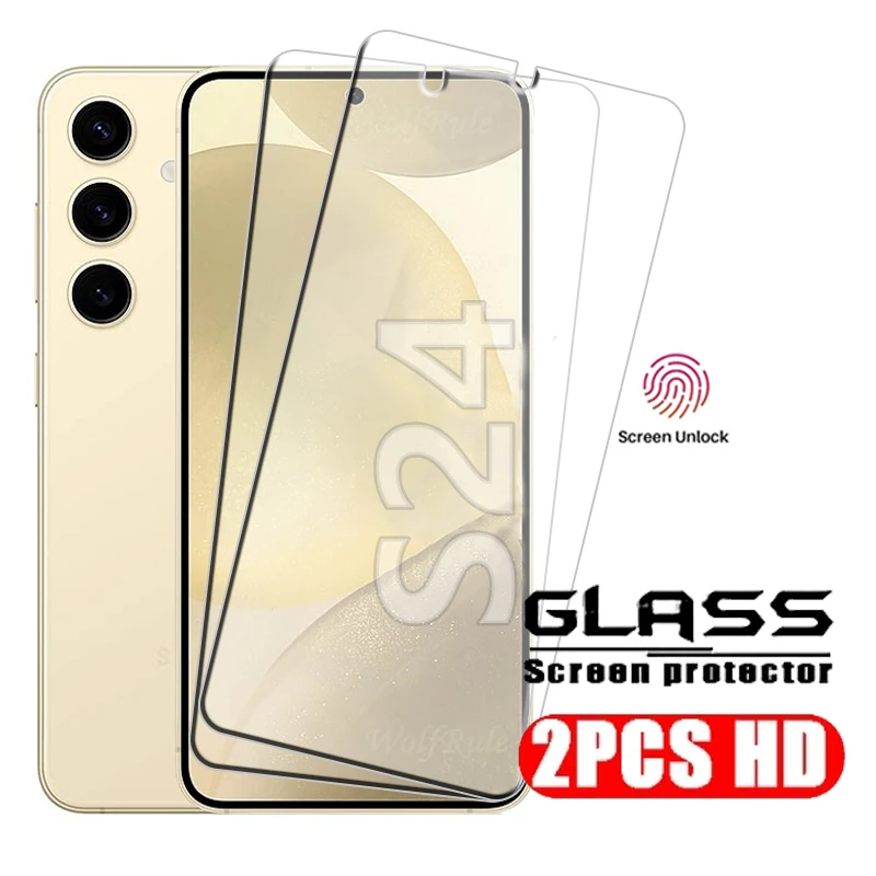 2 Pezzi Per Samsung Galaxy S24 Glass Samsung S24 Plus Glass Protective 9H Screen Protector Samsung S22 S23 S24 Plus Vetro Temperato