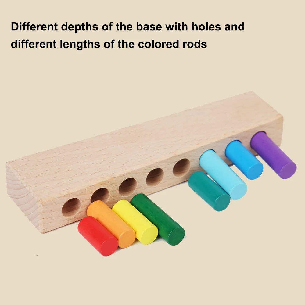 Wooden Memory Stick, Educational Learning Toys for Boys and Girls, Develop Kids's Memory and Color Recognition 6