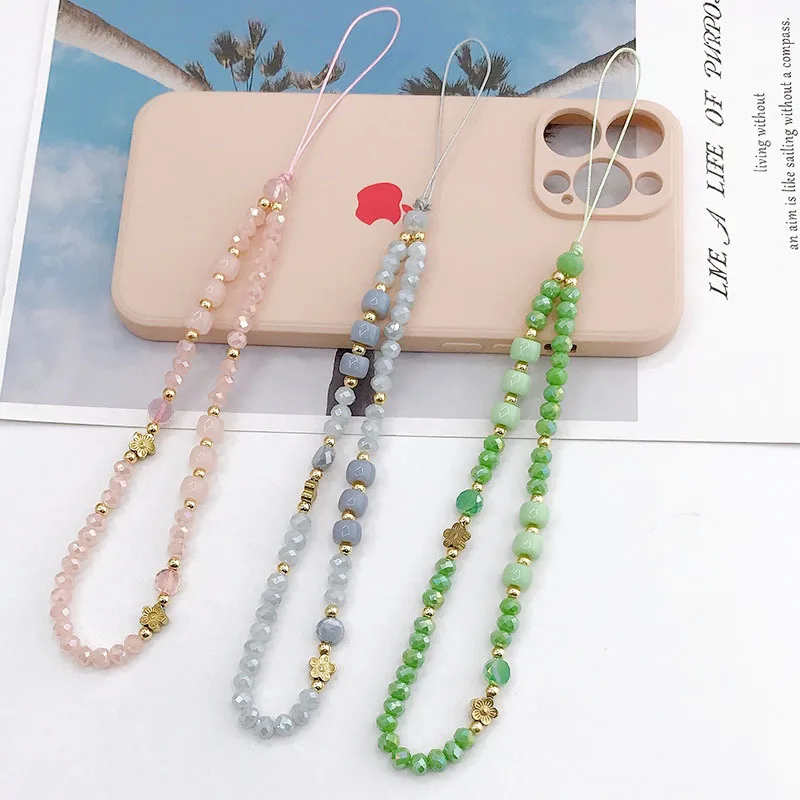 Tanio New Pink Acrylic Heart Beads Phone Chain