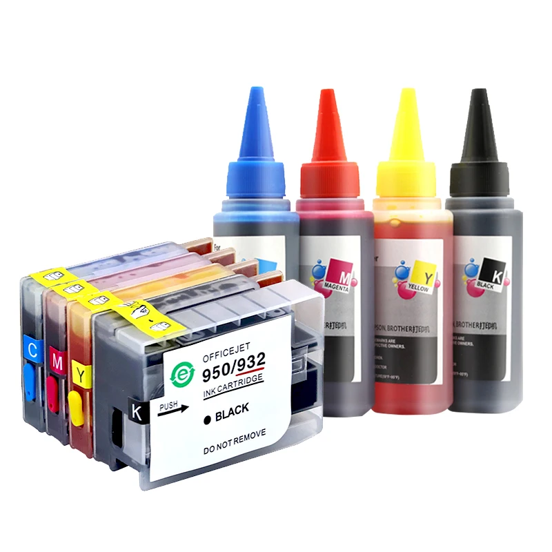 New Refillable Ink Cartridge Compatible For 932 933 For Hp932 932Xl 933Xl Hp Officejet 7110 7610 7612 7510 Printer