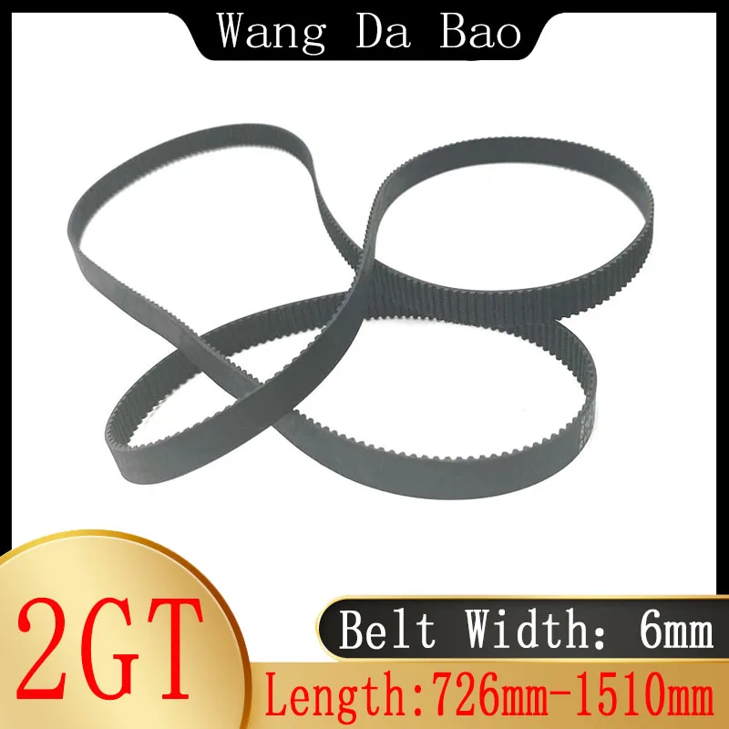 

3D Printer 2GT Circular Closed Loop Synchronous Rubber Transmission Belt Width 6mm Perimeter 726-1510mm Thickness 1.14mm