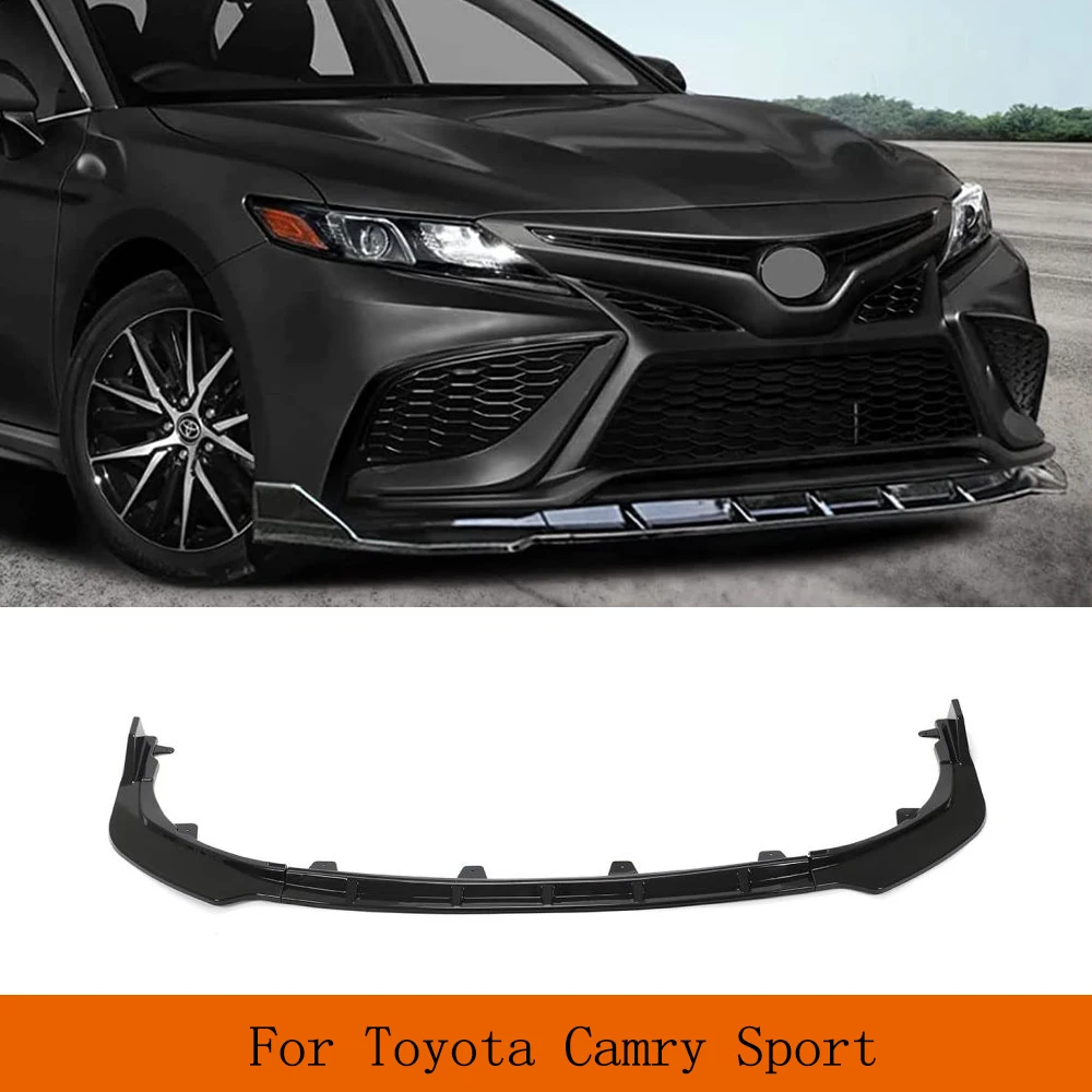 

Front Bumper Lip Spoiler For Toyota 8th Gen Camry Sport 2018-2022 Car Front Bumper Protection Spoiler Splitter ABS Glossy Black