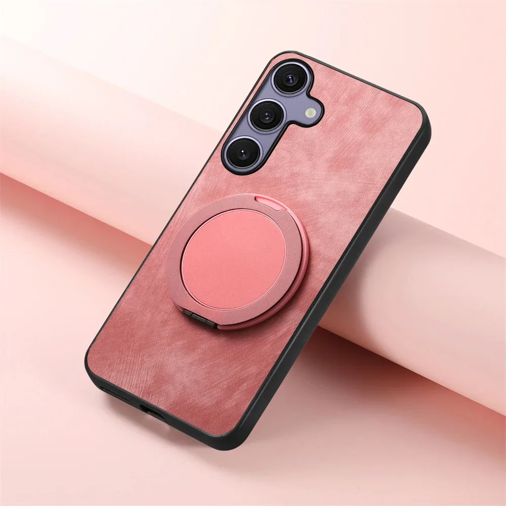 MagSafe-Enabled PU Leather Wireless Charging Stand Case