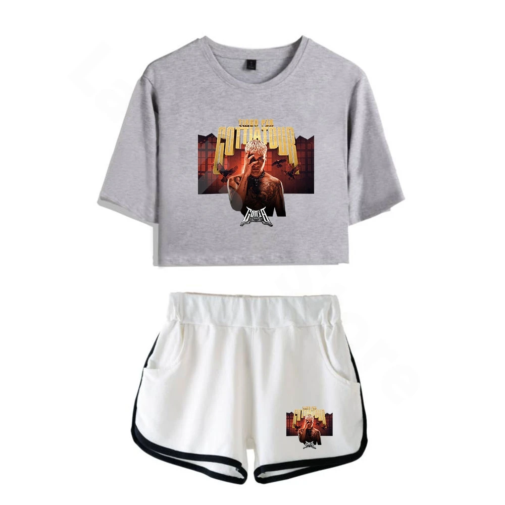 Tiago PZK Gotti A Tour 2025 Tee Shorts Suit Fashion Two Piece Sets Casual Short Sleeve 2 Piece Set Hip Hop Tees Funny Crop Top 5
