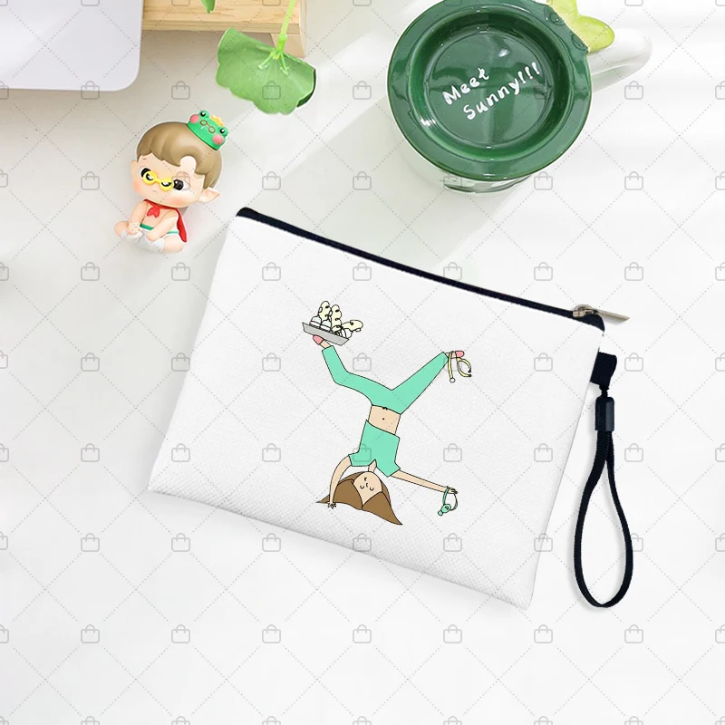 Cartoon Ladies Nurse Printed Cosmetic Bags Foldable High Capacity Women Makeup Bag Eco Reusable Storage Pouch Pencil Case 3