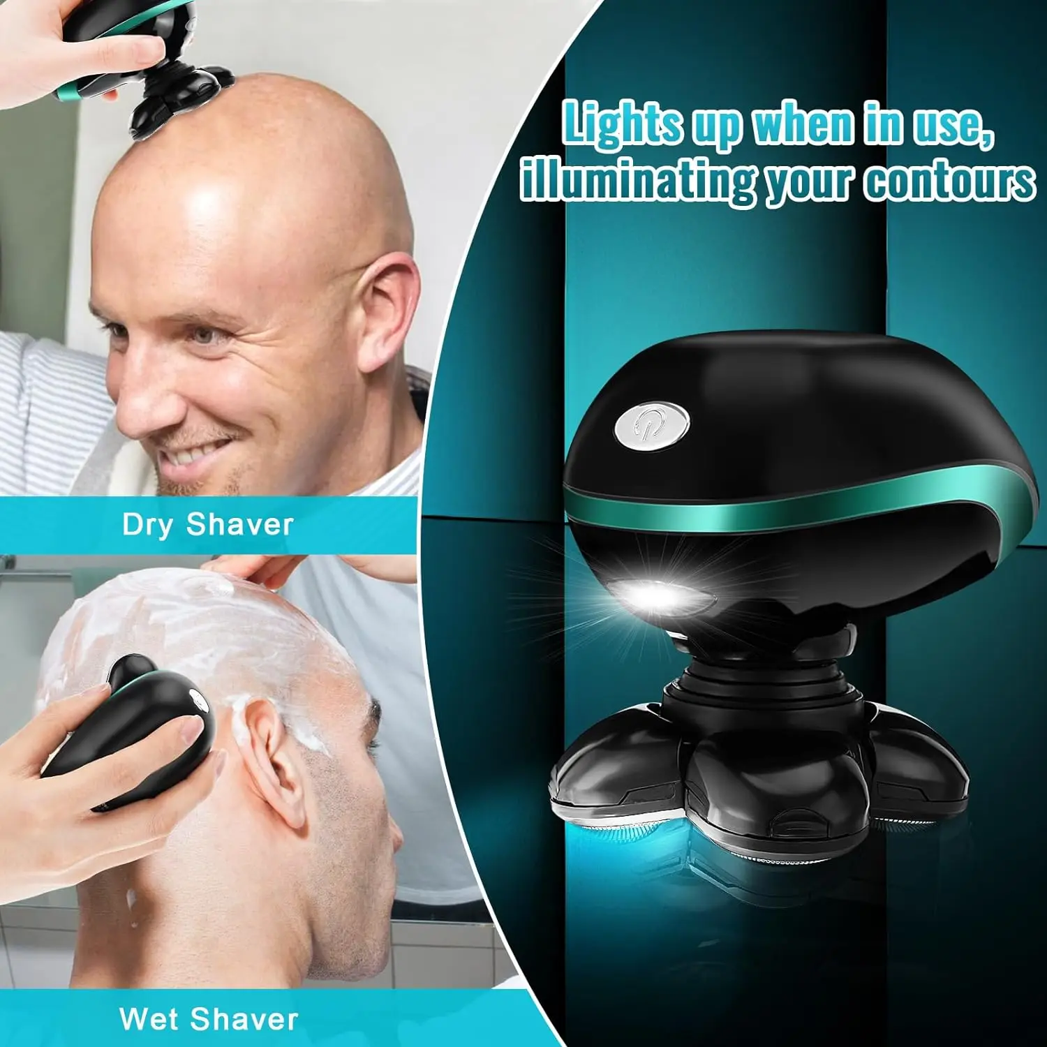 Electric Shaver 5-in-1 Professional Waterproof Beauty Set Men's LCD Rechargeable Beard Bald Head Shave