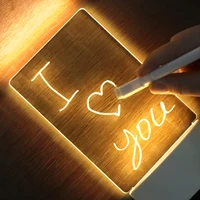 USB Luminous Acrylic Night Light Erasable Write Message Board Desktop Ornaments Lamp Creative Transparent LED Night Lights 2
