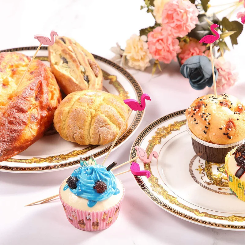 Stuzzicadenti In Bambù Con Fenicottero - 100 Pezzi, Per Cocktail, Frutta, Feste, Decorazioni - Foto 4