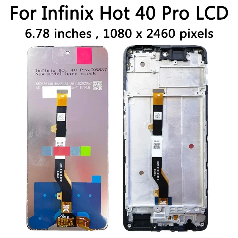  ִ LCD ÷ ġ ũ Ÿ  ǰ, Infinix Hot 40 Pro X6837  , Hot40Pro ÷, 6.78 ġ