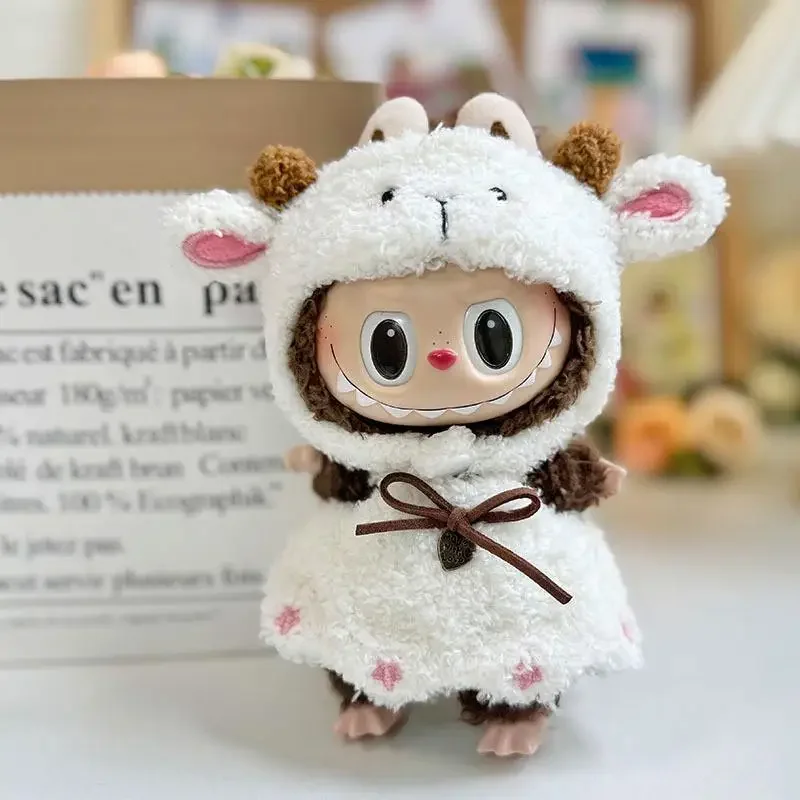 clothes only for 17cm labubu Clothing Accessories Doll Little Sheep Overalls set 2