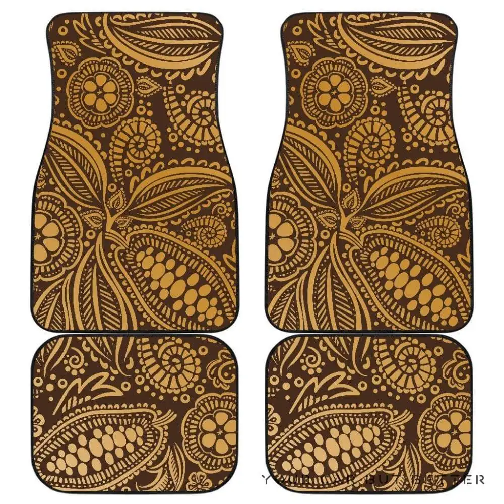 

Cocoa Beans Tribal Polynesian Pattern Background Front And Back Car Mats 045109