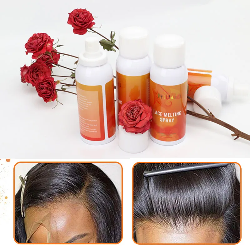 Sweatproof Wig Lace Melting Spray With Personal Logo Customized Transparent Lace Melt Spray For Lace Wig Making Easy To Use