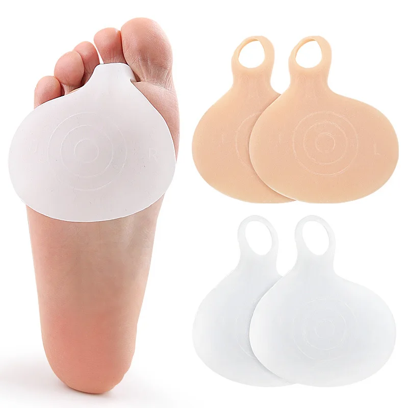 2Pcs=1Pair Silicone Relief Pain Foot Support Pads Forefoot Shoes Cushion Gel Pads Insoles Orthotic High Heel Elastic Non Slip