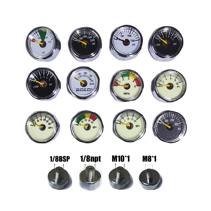 Hand Pump Valve Regulator Mini Gauge Manometre 25mm 1inch Diving Mountaineering