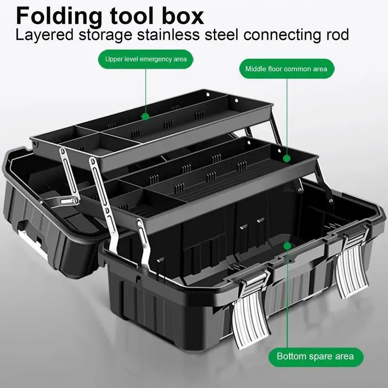 Hardware Tool Box Multifuntional Plastic Storage Tool Box Thick Electrician Repair Hardware Tool Organizer Suitcase for Home Use 4