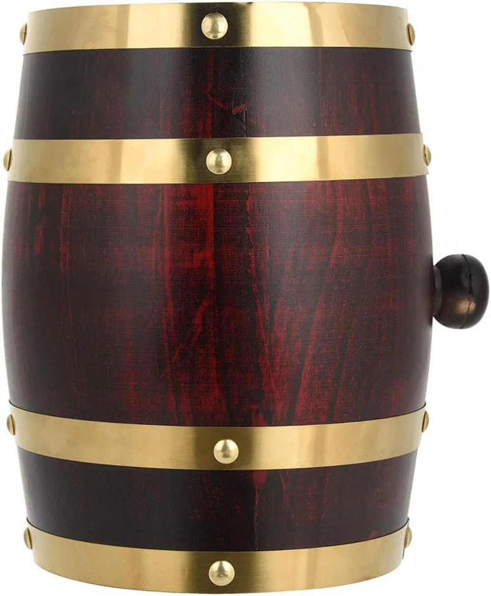 3L Wood Barrel Vintage Oak Beer Brewing Tools Tap Dispenser for Rum Pot Whisky Wine Bar Tools Home Whiskey Barrel Decanter whiskey decanter set