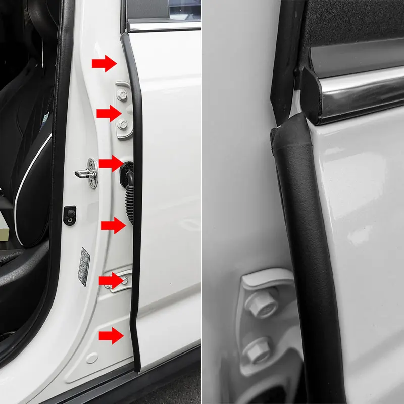 2m Thicken Rubber B-Pillar Sealing Strip Car Door Edge Weatherstrip Scratch Protector Soundproof for Car Door RV Boat