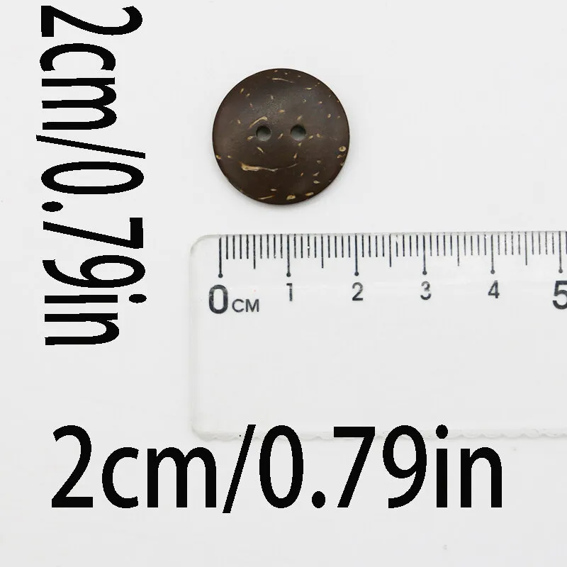 (50Pcs/pack)2cm 2-Hole Coconut Shell Pattern Circular Wooden Button Jeans Bags Use Buttons Garment Sewing Decorative DIY