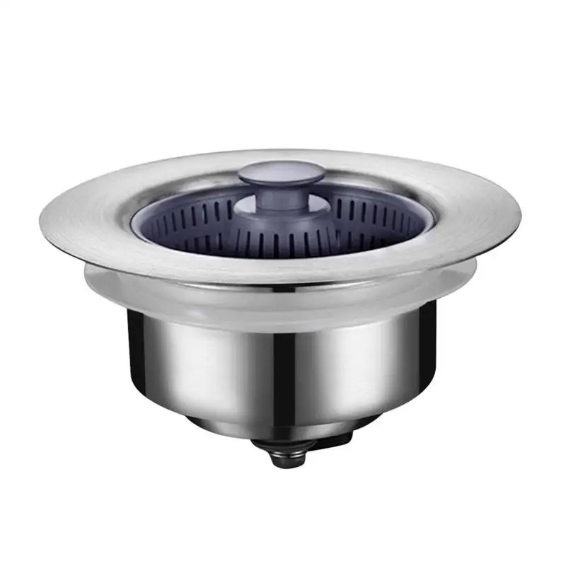 

Ситечко для слива раковины 3 в 1, выдвижная сетка из нержавеющей стали для защиты от засоров, универсальная сливная корзина для кухонной раковины