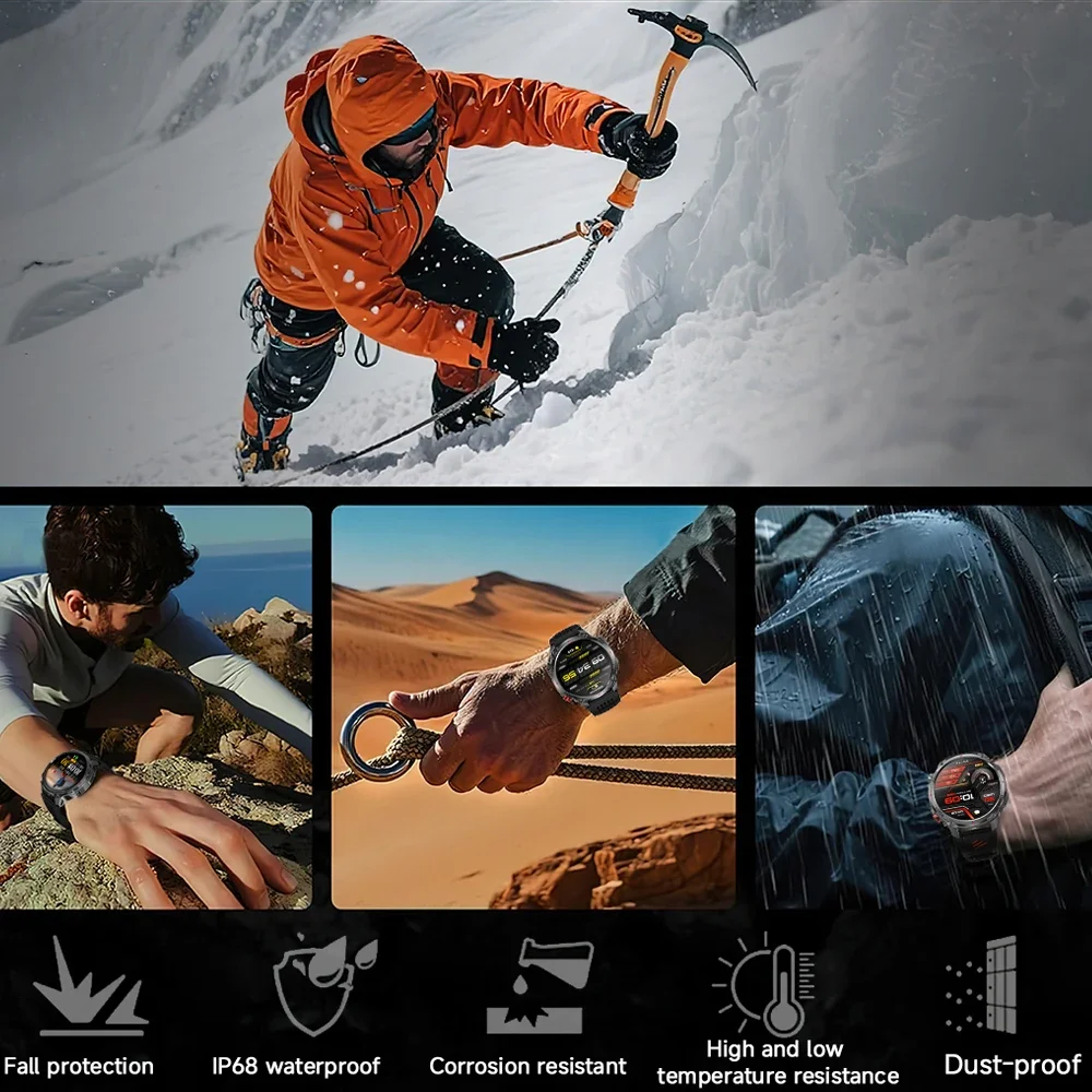2026 New T-Rex 3 Smart Watch Men 1100mAh Battery GPS Sports Compass 10ATM Waterproof Bluetooth Call Military Outdoor Smartwatch 4