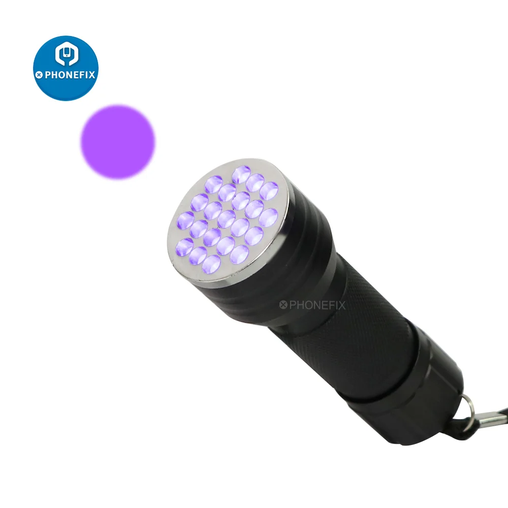

UV Glue Curing Lamp Light 21 LED Torch Ultraviolet Curing Blacklight Flashlights UV Ink Dryer Jewelry Money Fluorescer Detecton