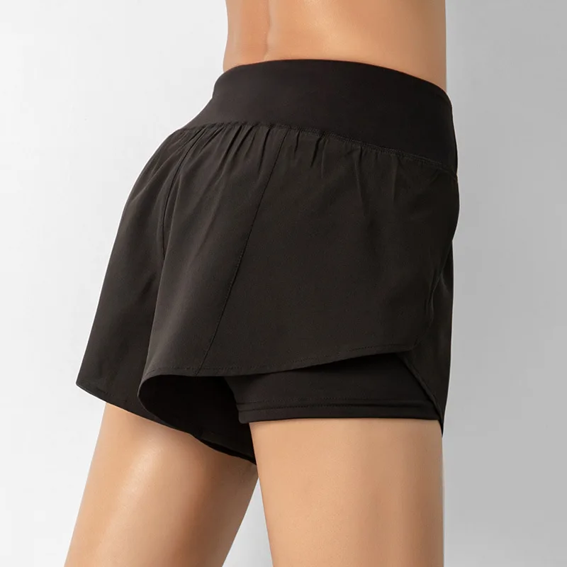 Sport Shorts Women Sportswear Double-deck Running Shorts Yoga Bottoms Summer Gym Fitness Training Jogging Short Pants 4