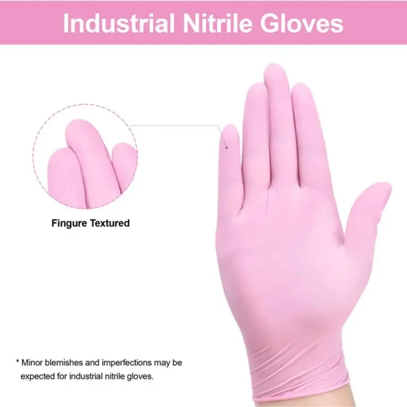 Pink Nitrile Gloves Disposable Household Cleaning Gloves for Kitchen Gardening Dishwashing Working Nail Salon Tattoo Latex Free disposable gloves nitrile gloves cleaning gloves
