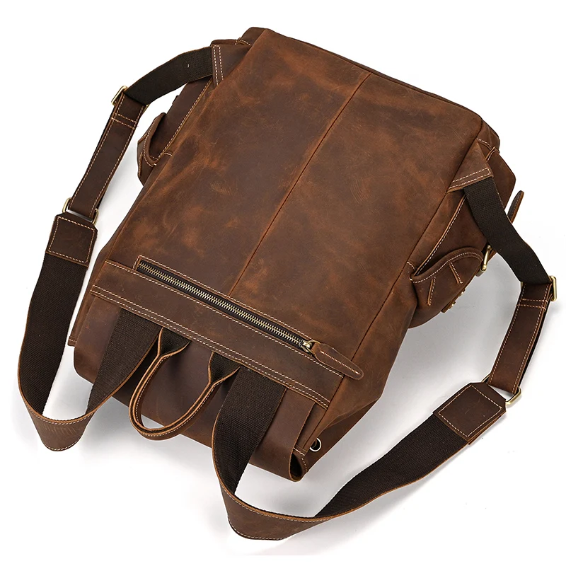 Leather Backpack Travel Pioneer™ - Dark Brown
