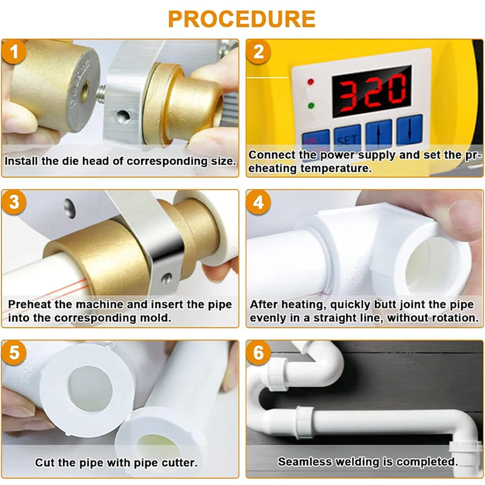 Pipe Welding Iron pipe welding iron 800/1000W 220V Pipe Welding Machine PB/PP/PE/PPR Tools Home Water Plastic Tools